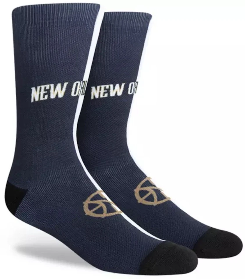 New Orleans Pelicans NBA Large Mens Socks Fits 6-12 PKWY Split Logo Crew Zion - Image 1 of 1