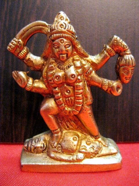 Kali Brass Statue Shiva Alter Meditation Durga Kaali Maa Hindu 