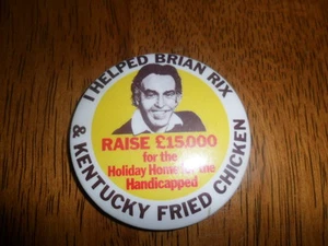 Spilla bottone vintage Kentucky pollo fritto Brian Rix rialzo $ 15.000 RARA HTF - Foto 1 di 1