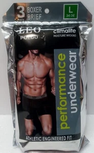 Leo Poldo Boxer Brief Climalite Performance Underwear 3-Pack Size L 34"-36" - Picture 1 of 3
