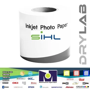Papel fotográfico SIHL 4812 DRY LAB brillante 190 gsm rollo de 5 pulgadas x 213 pies multi compatible - Imagen 1 de 5