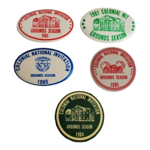 5 Vintage Colonial Invitation Golf PGA Pins/Badges- Grounds Season- 1980,1,3,4,5 - Picture 1 of 7
