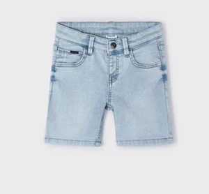 MAYORAL Pantaloncini Denim Sbiaditi - Blu Denim Chiaro - Nuovi con etichette Ragazzo 9 - Foto 1 di 3