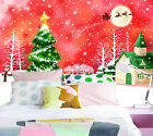 3D Xmas Tree House G621 Christmas Wallpaper Mural Self-Adhesive Removable Amy