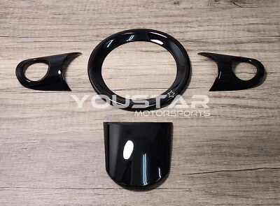  4 X GLÄNZEND SCHWARZ MULTIFUNKTIONALE LENKRADABDECKUNGEN für MINI R50 R52 R53 - Bild 1 von 4