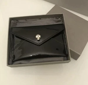 ALEXANDER MCQUEEN Skull Black Glossy Cardholder - Picture 1 of 9