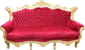 Sofá barroco Casa Padrino Master Burdeos rojo / dorado - muebles de salón salón - Imagen 1 de 1