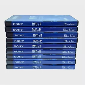 Sony DVD + R Discs With Tall Video Cases 120 min 4.7 GB New Blank DVDs 9 Pack - Picture 1 of 6