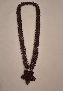 Vintage Hawaiian Natural Koa Seed Necklace - Picture 1 of 4