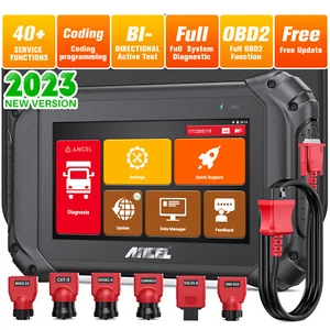 ANCEL V5 HD Heavy Duty Truck DPF Regen Scanner Diesel ECU Coding Diagnostic Tool - Foto 1 di 10