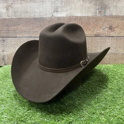 Men Brown 100X Felt Western Cowboy Hat / Tejana Vaquera Cafe - Image 1 of 4