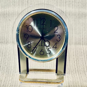 SEIKO Sveglia al Quarzo Scrivania Orologio da Tavolo Tono Nero e Oro Metallo Acrilico - Foto 1 di 4