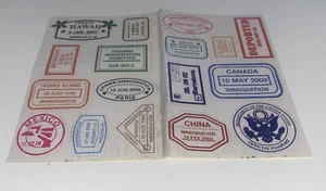 Pegatinas maleta bolsa de viaje muñeca tamaño mediano vintage - Imagen 1 de 2