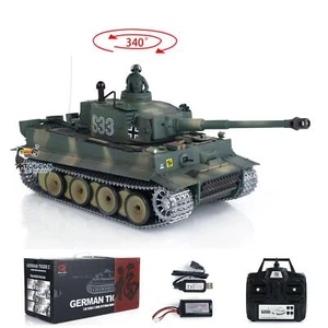 1:16 Henglong 7.0 German Tiger I RTR IR BB RC Tank 3818 S33 Metal Tracks Gearbox - Picture 1 of 17