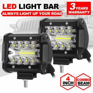 Pair 4" 200W LED Work Light Bar Pods Combo Fog Driving Offroad SUV ATV UTV Truck - Picture 1 of 9