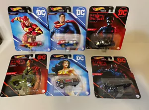 NEW 2022 HOT WHEELS DC CHARACTER CARS COMPLETE SET OF 6 - Picture 1 of 5
