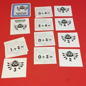 SPIDER - Addition Facts 0-9 Matching Game 48 Cards - Picture 1 of 4