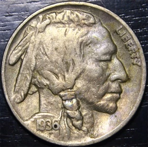1936 S Buffalo Nickel 5c US Münze San Francisco Mint - Bild 1 von 2