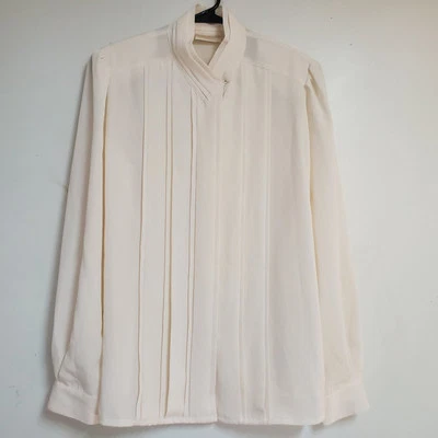 Blusa Top Christie & Jill Crema Manga Larga Vintage Años 90 Talla 12 Foto 1 de 4