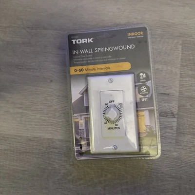 Tork In-Wall Springwound Interval Timer Switch RFD60M Indoor White Faceplate - Image 1 of 2