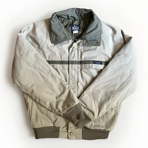Woolrich Men's Size Md Insulated Tan Zip-Up Jacket Made in USA Bomber - Picture 1 of 6