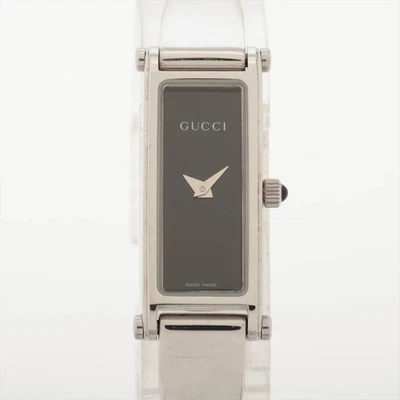 Reloj Gucci Brazalete 1500L SS SS QZ Esfera Negra Foto 1 de 4