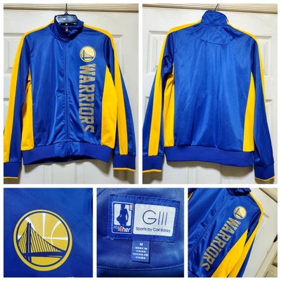 Golden State Warriors Jacket Womens Medium NBA Basketball Glitter GIII Sports - Image 1 of 4