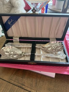 Vintage Raimond Sheffield England geprägtes Servierset EPNS A1 versilbert verpackt - Bild 1 von 9
