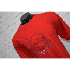 T-shirt uomo Marithe + Francois Girbaud taglia XL cotone rosso manica lunga - Foto 1 di 6