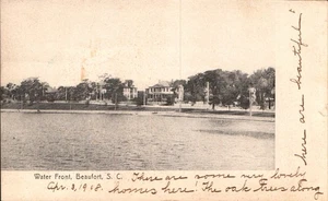 Beaufort, SC Veduta del fronte d'acqua retro diviso cartolina pubblicata 1908 - Foto 1 di 2