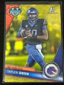 2023 Bowman University Sapphire Taylen Green Arkansas Rookie Yellow /75 - Picture 1 of 2