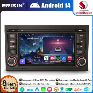 8-Kern 128GB DAB+ Android 14 Autoradio CarPlay GPS Navi Audi A4 S4 RS4 Seat Exeo - Bild 1 von 20