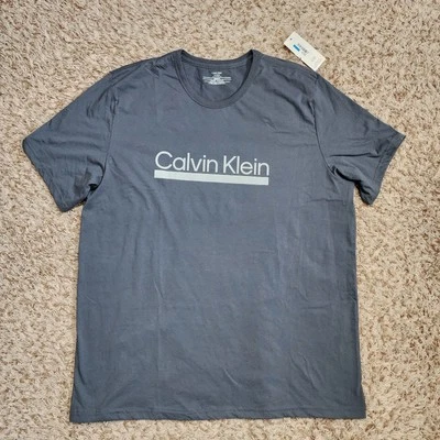 Calvin Klein Ropa de Dormir Gris Camiseta Algodón Poliéster Hombres Talla XL Foto 1 de 4