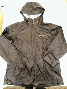 Columbia Womens Zuma Stack II Jacket Windbreaker LG | Black | Hooded Zip Up - Picture 1 of 12