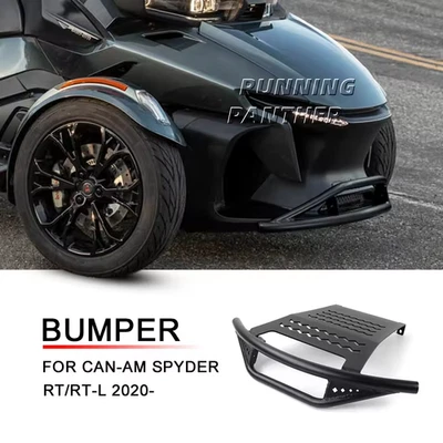 Aluminum Front Bumper with Skid Plate Black For Can-Am Spyder RT /RT-L 2020-2025 - Image 1 of 4