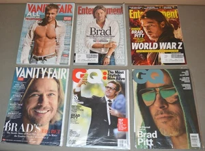 6 Zeitschriften Lot - Brad Pitt - Vanity Fair, EW, GQ - Bild 1 von 1