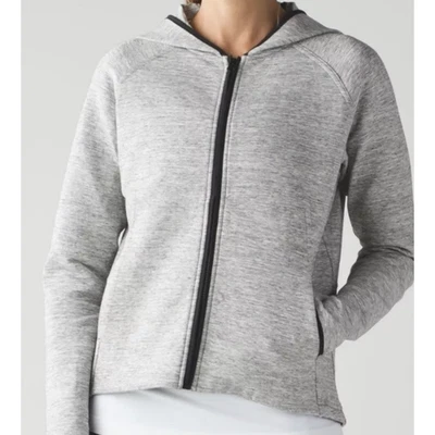 Lululemon City Bound Hoodie Womens 6 Heathered Space Dyed Grey Full Zip - Image 1 of 4