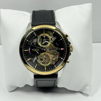 Tommy Hilfiger Henry 1710474 Black Dial Black Leather Strap Men’s Watch - image 1 of 4