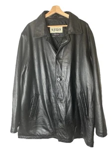 Blazer de cuero vintage M Julian Wilsons para hombre XL negro mantecoso chaqueta abrigo Y2K - Imagen 1 de 8