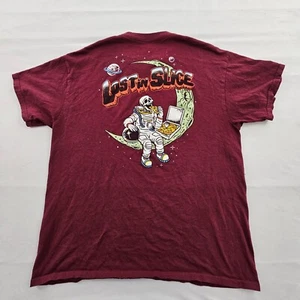 Lost in Slice Pizza Skeleton Red Short Sleeve Cotton T-Shirt Men's L - Picture 1 of 8