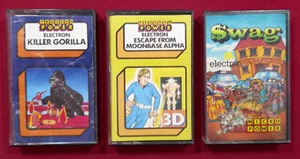 Acorn Electron Cassette Games, Killer Gorilla, Swag & Escape from Moonbase Alpha - Picture 1 of 3