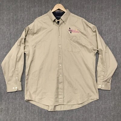 Devon Jones Shirt Mens 2XL Brown Button Motorsports Ministries Long Sleeve - Image 1 of 4