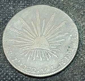 1862 Zs, V.L. Mexico 4 REALES coin L1455 - Picture 1 of 2