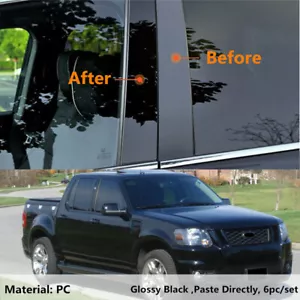 Decal Cover Fit For Ford Explorer Sport Trac 2007-10 Pillar Posts 6pc Door Trim - Imagen 1 de 8