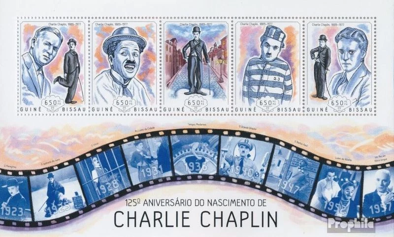 Stamps Guinea-Bissau 2014 Mi 7046-7050 Sheetlet (complete. issue) MNH 2014 Charl - Imagem 1 de 1