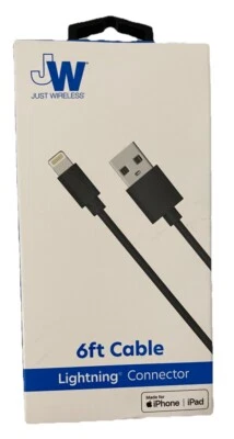 New JW Just Wireless 6ft USB-C Connector Cables In Black - Image 1 of 2