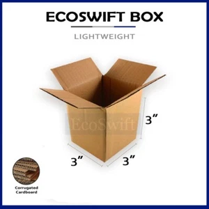 1-Box 3x3x3 EcoSwift Cardboard Packing Moving Shipping Box Corrugated Carton - Picture 1 of 4