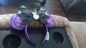 Disney 2018 Halloween Maleficent Horns Spell Bound RARE Minnie Ears USED  - Picture 1 of 4