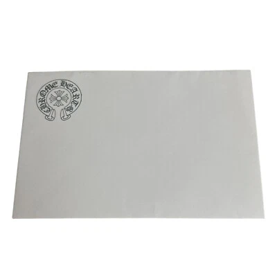 AUTÉNTICO Cromo Corazones Blanco Recibo Sobre Papel Raro Diseñador Cruz Plateada Foto 1 de 3