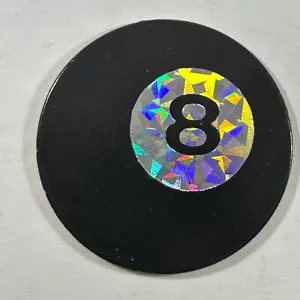 POG Holographic Black Eight Ball 8 Billard Ball Milkcap - Bild 1 von 2